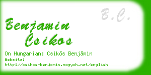 benjamin csikos business card